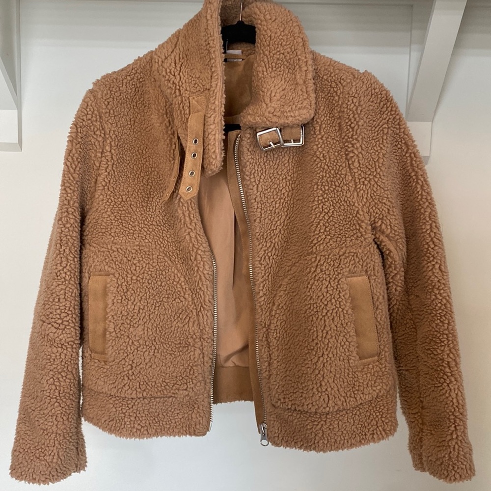 H&M teddy aviator coat